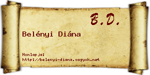 Belényi Diána névjegykártya